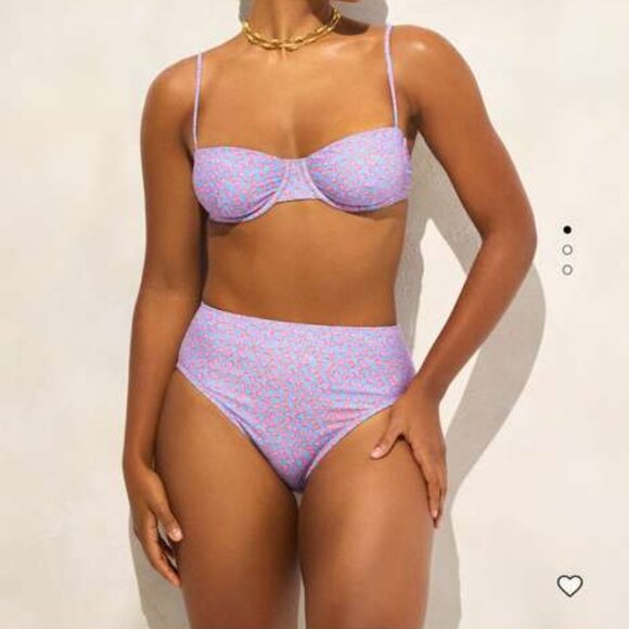J. Crew Other - J.Crew Balconette Bikini Set – Lavender Daisy Floral – Top & High-Waisted Bottom